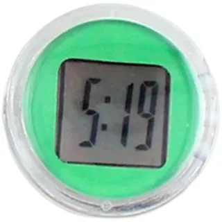 F Fityle Digitaluhr Mini Wasserdicht für Motorrad, Digital Uhr Stick-On, Elektronische Uhr Zum Aufkleben, Motorrad Lenkeruhr Zeitanzeige für Fahrrad Motorrad SUV Verschiedene Modelle, GRÜN