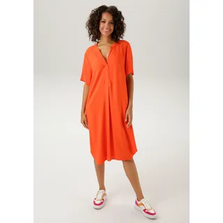 Blusenkleid ANISTON CASUAL Gr. 36, N-Gr, orange (orangerot) Damen Kleider Knielange in trendigen Farben - NEUE KOLLEKTION Bestseller