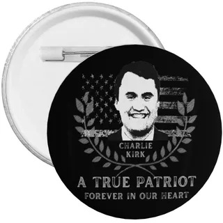Stück RIP Charlie Kirk Button Pins Memorial Charlie Kirk Kreis Abzeichen Runde Brust Pins Brosche Dekor Medium