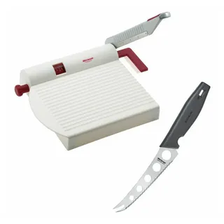 WESTMARK Käsemesser Set 2tlg., Fromarex und separates Messer rot|schwarz|silberfarben