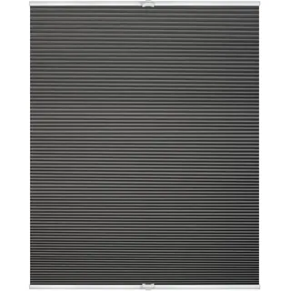 Lichtblick Thermo-Plissee Klemmfix, ohne Bohren, verspannt, Wabenplissee, Blickdicht, Hitzeschutz, Klemmträger, Energie und Heizkosten sparen Grau, 110 cm x 130 cm (B x L)