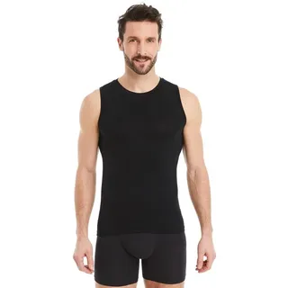FINN Design Achselhemd Business Unterhemd Herren Ärmellos mit Rundhals-Ausschnitt Das perfekte Tank Top für Männer unter Hemd und Anzug schwarz 3XL