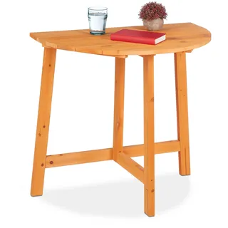 Relaxdays Gartentisch natur halbrund 80,0 x 50,0 x 74,0 cm