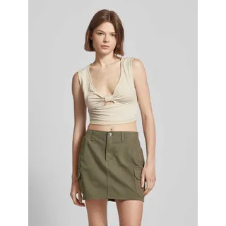 Crop Top mit Cut Out Modell 'JANY', Beige, M