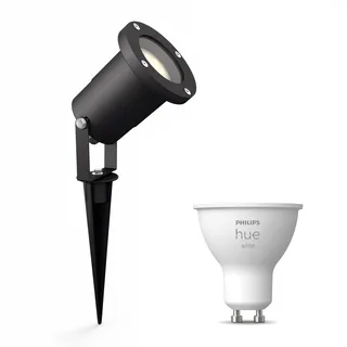 Philips Hue Puled Gartenstrahler (Schwarz) - GU10 - Warmweißes Licht - Gartenbeleuchtung - Hue White