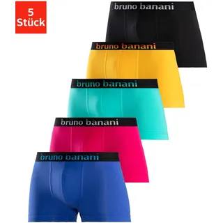 Bruno Banani Boxershorts unifarben blau / pink / gelb / schwarz / mint XL 5er Pack