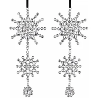 Loberon Weihnachtsanhänger 2er Set Klerven silber