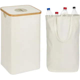 Relaxdays Pfandflaschen-Sammelbehälter 100 l Beige