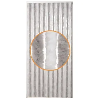 DEFACTO Flauschvorhang Türvorhang Chenille, 100x200 cm, Grau/Weiß Doppel | Fliegenschutz, 100% Made In Italy, Leicht Zu Reinigen, Effektiver Sicht- Und Hitzeblocker, Insektenschutz Camping