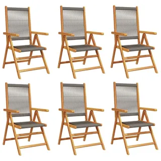 vidaXL Gartenstuhl Verstellbar 53 x 73 x 23 cm grau 6 St.