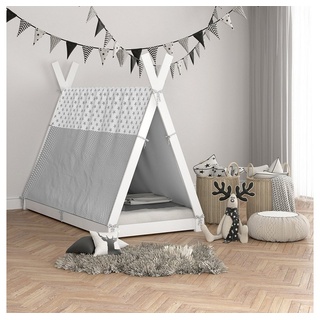 VitaliSpa® Kinderbett Überwurf für Kinderbett TIPPI 90x200cm Grau Weiß grau 200.4 cm x 260 cm