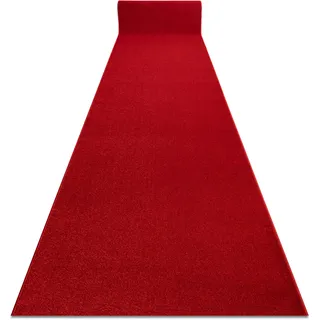 rugsx Läufer KARMEL glatt - Einfarbiger Teppichläufer für Küche, Wohnzimmer & Flur - Karminrot/Rot - 60x320 cm