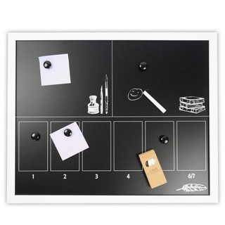 K&L Wall Art Magnettafel Kinder Wochenplaner magnetische Wandtafel Büro Pinnwand Memoboard, (Spar-Set, 3-tlg., Notiztafel), inkl. weiße Kreide und schwarze Magnete schwarz|weiß