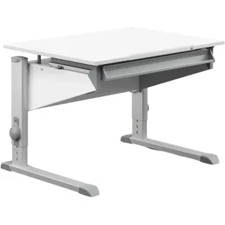 Moll Sprinter CP Kinderschreibtisch höhenverstellbar | mitwachsend, ergonomisch & neigbar für aufrechtes Sitzen | ideal für Schulkinder | Schreibtisch weiß optional mit Schublade | Made in Germany