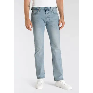 Straight-Jeans LEVI'S "501 ORIGINAL" Gr. 34, Länge 32, blau (crystal clear stretch) Herren Jeans Straight Fit mit Markenlabel Bestseller