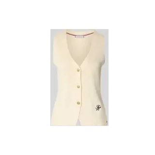 Slim Fit Weste aus reiner Baumwolle, Weiss, L