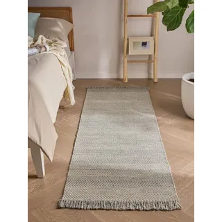benuta pure Lars Wollteppich 70 x 200 cm Grau/Silber