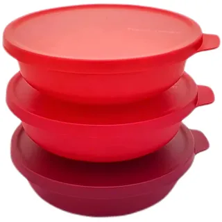 Tupperware SET (3) Aloha 3x 450 ml rot Schüssel Servieren Servierschüssel Salatschüssel