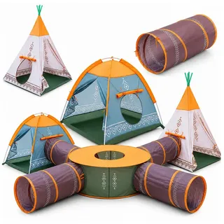 Coil Zeltset Kinderzelt Spielzelt 7 in 1 Tunnels für Kinder COIL