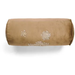 ESSENZA Zierkissen Dekokissen Lauren Zimt Cinnamon Paspel Blumen Blüten Nackenrolle Samt, Größe:22 x 50 cm