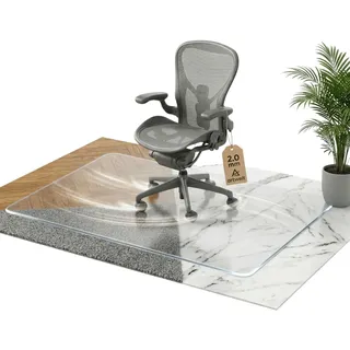 Artwelt Bodenschutzmatte Bürostuhl Transparent 2mm Bodenmatte 60X60cm