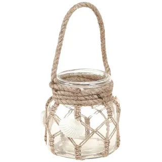 Florists Products Dekofigur Deko Glas Muscheln Makramee Maritim Set Vase Ø11cm, 2 Stück