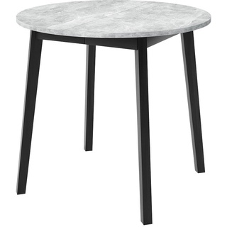 MIRJAN24 Esstisch Dione S 90, Beine aus Holz, 90-130x90x77 cm grau|schwarz