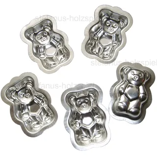Set: 5x Backform TEDDYBÄR Motivbackform Kuchenform 11cm statt Muffinform * NEU