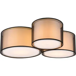 lightling Deckenleuchte Barto, ohne Leuchtmittel, trendiges Design mit Organza Stoffschirm schwarz