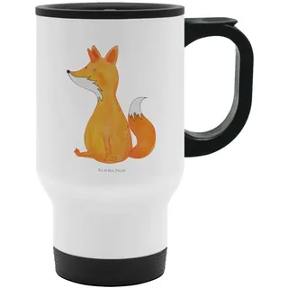 Mr. & Mrs. Panda Thermobecher Einhorn Fuchs, Thermobecher, Weiß, Unicorn, Fuchshörnchen, Unicorns, Edelstahl, Thermobecher Schule Kaffee-Thermobecher kaffeebecher mit deckel weiß