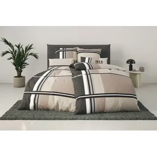 OTTO home Cassia kariert Baumwolle Grau 135 x 200 cm + 2 x 40 x 80 cm