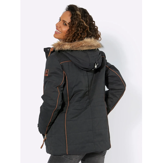Steppjacke CASUAL LOOKS, Damen, Gr. 24, schwarz, 50% Polyester, 37% Baumwolle, 13% Polyamid, Kunstpelz:80% Polyacryl, 20% Polyester, unifarben, Jacken Steppjacke