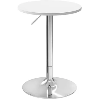 Woltu Bartisch rund 52 x 52 x 91 cm Weiß