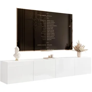 idohome TV-Lowboard 200x36x40 cm Weiß Holzwerkstoff