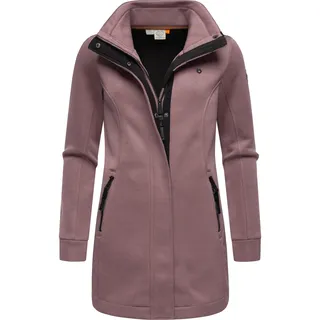 Ragwear Damen, Leichter Sweat-Übergangsmantel lang windabweisendl mit hohem Kragen Letrice Bonded Mauve24 Gr. M - M