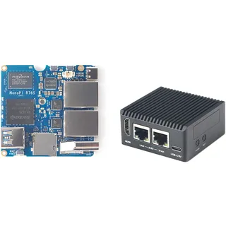 NanoPi R76S Mini Router Repeater FriendlyWrt, LPDDR5 4GB/16GB RAM 64 GB eMMC 6TOPS NPU RK3576 SoC mit Al Modell, Dual 2.5G Ethernet Port für IoT NAS Smart Gateway (Standard Kit,with WiFi Module,4GB)