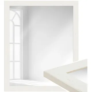 WANDStyle Wandspiegel H750, Landhaus Spiegel Weiß 45x65 cm, Wandspiegel, Ganzkörperspiegel Groß weiß 45 cm x 65 cm