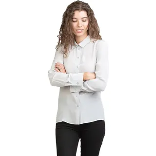 Posh Gear Seidenbluse Damen Seidenbluse Collettoseta Bluse aus 100% Seide 100% Seide grau XS