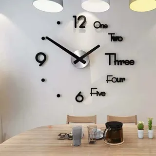 Moderne Wanduhr, Rahmenlose 3d-spiegel-wanduhr, Selbstklebend, Für Büro, Hotel, Heimdekoration, Diy-wanduhr - Crezuo