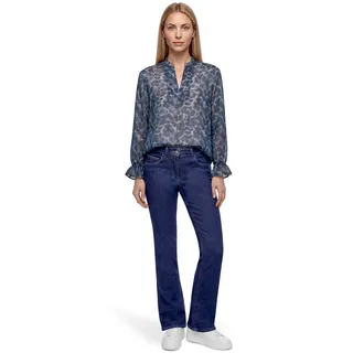 Betty Barclay Chiffonbluse mit Animalprint Blau/Braun 44