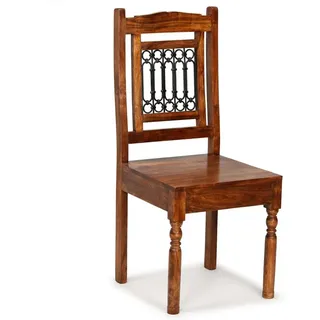 vidaXL Esszimmerstuhl Massivholz klassisch braun 6er Set