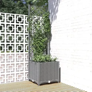 Festnight Pflanzkasten mit Rankgitter 40x40x136 cm Blumenkasten Rankhilfe Garten Hochbeet mit Rankgitter Spalier mit Pflanzkasten Pflanzkübel mit Spalier Rankkasten Terrasse Blumenkübel