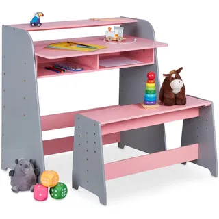 Relaxdays, Kinderstuhl + Kindertisch, 2-tlg. Kindertisch (Kinderbank, Kindertisch)
