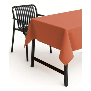 texpot Tischdecke 180 cm rund Terrakotta Leinenoptik Lotuseffekt Fleckschutz Bügelfrei Tischtuch