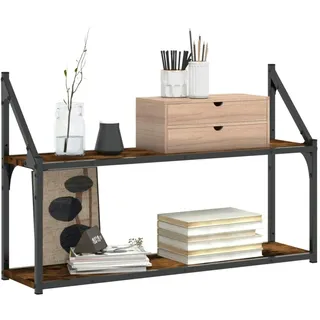 vidaXL Wandregal 2 Fächer Räuchereiche 80x21x51 cm Holzwerkstoff