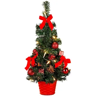 Gravidus Künstlicher Weihnachtsbaum geschmückt mit LED-Lichterkette 40 cm (rot)