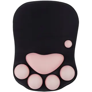 XHLWZR Katzenpfote Mauspad Ergonomisch Mit Handgelenkstütze, Gel-Unterlage Mit Rutschfester Silikonbasis, Gaming-Zubehör Für Computer, Schwarz