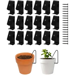Toothbace Tontöpfe Aufhänger, 18 Stück Schwerlast Terracotta Blumentopf Clip, Topfklammern Metall Pflanzenaufhänger, für 5 Inch bis 8 Inch Standard Terra Cotta Ton Blumentopf