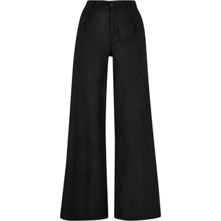 URBAN CLASSICS Stoffhose Urban Classics Damen Ladies High Linen Mixed Wide Leg Pants (1-tlg) schwarz 26