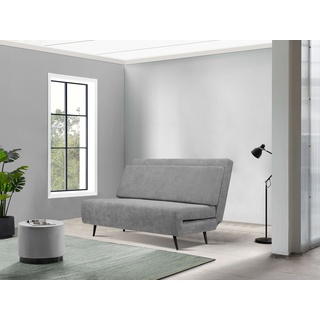 Schlafsofa ANDAS "Linnea" Sofas Gr. B/H/T: 140 cm x 87 cm x 89 cm, Webstoff fein, grau (anthrazit) Einzelsofas Daybed mit aufklappbarer Liegefläche